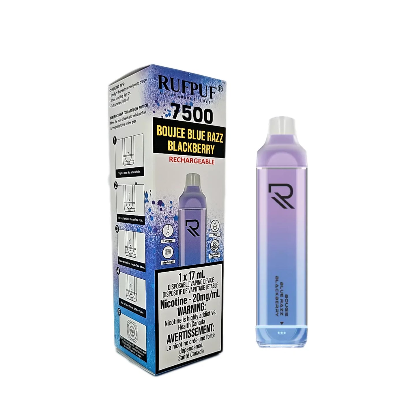 Ruf Puf 7500 Puffs - Boujee Blue Razz Blackberry