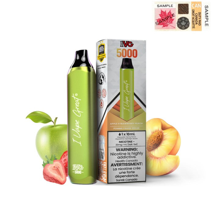 IVG Apple Strawberry Peach 5000 PUFFS