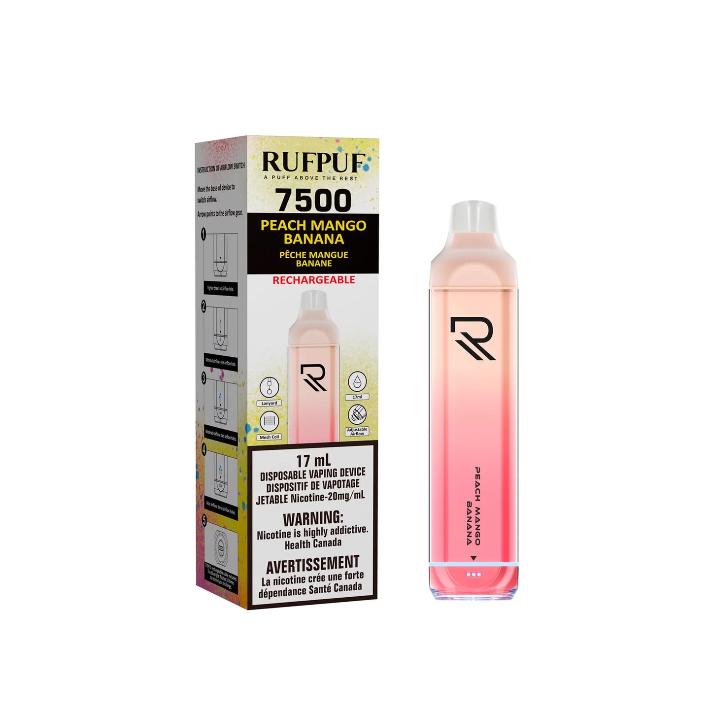 Ruf Puf 7500 Puffs - Peach Mango Banana