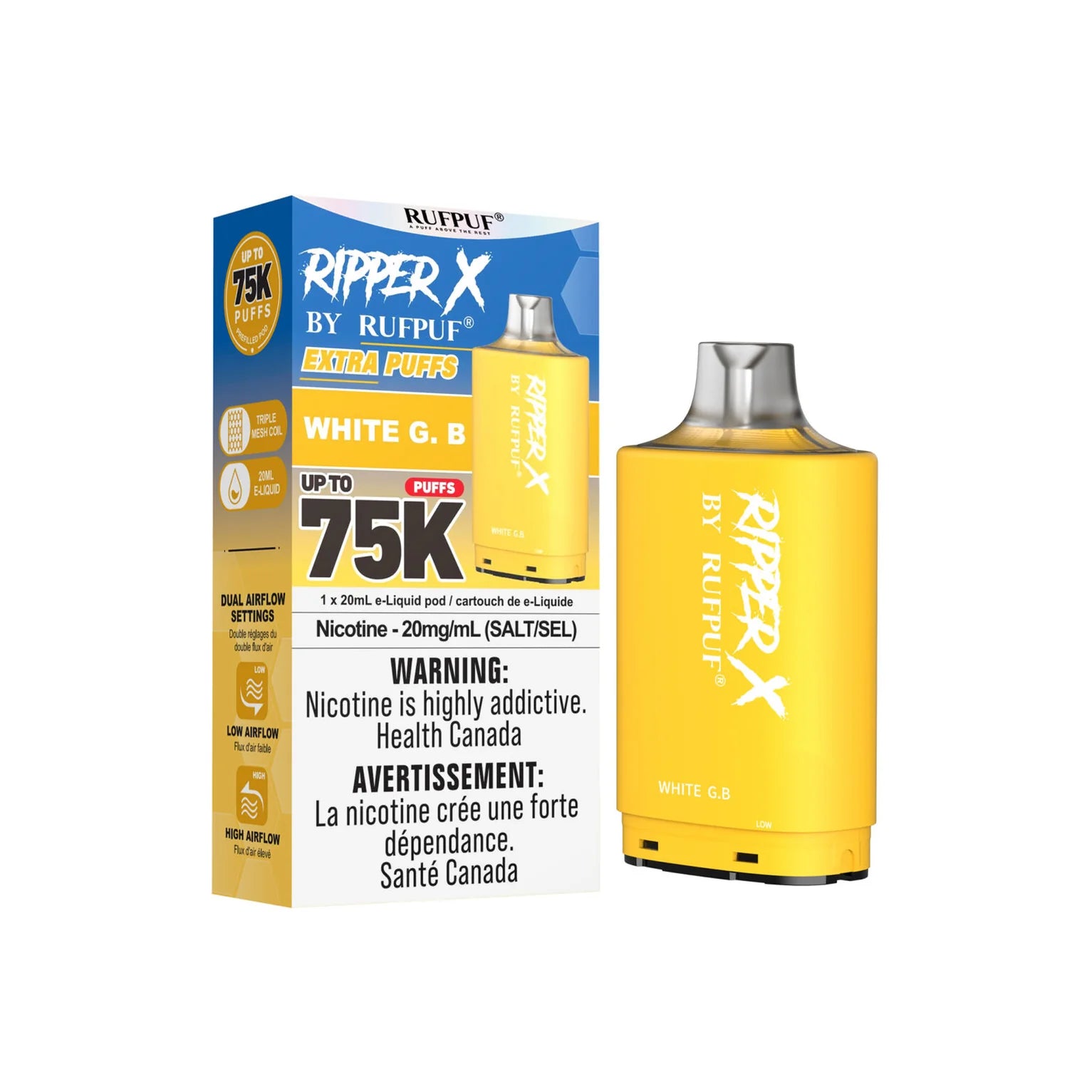 Ripper Ruff Puff ALL FLAVOURS - RIPPER X 75K Puff Pods By RUFPUF – Prestige Vapes