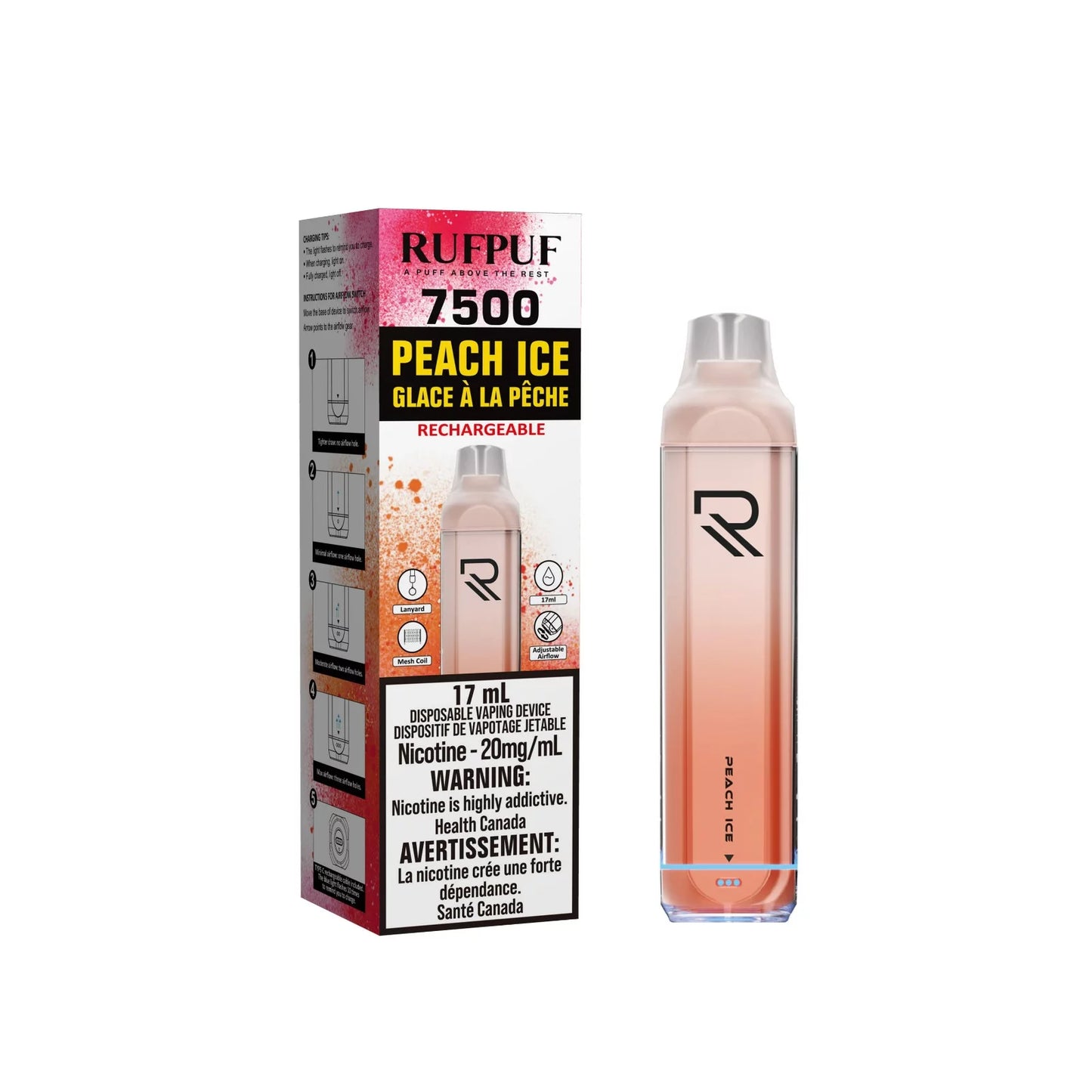 Ruf Puf 7500 Puffs - Peach Ice